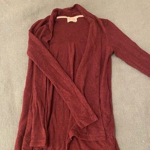 Anthropologie Long Red Cardigan